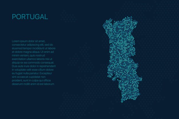 Cyfrowa Mapa Pikselowa Portugalii Do Projektowania