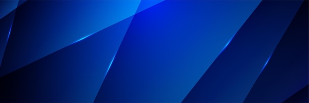 Cyfrowa sieć niebieski szeroki baner w tle Abstrakcyjny projekt banera 3d z ciemnoniebieskim geometrycznym tłem technologii Ilustracja wektorowa