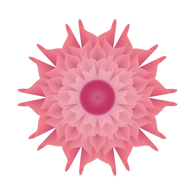 Cyfrowe Kwiaty Perły Ilustracja Mieszanka Kwiatowa Mandala Design Piękne różowe kwiaty