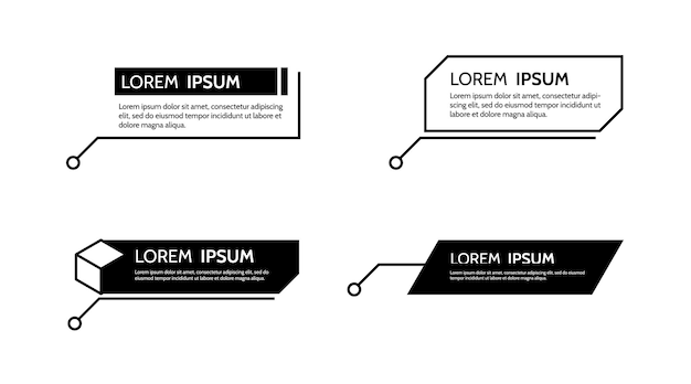 Cyfrowe Objaśnienia Tytuł Ramki Tekstowej Hud Zestaw Szablonów Nowoczesnych Banerów Element Projektu Wektorowego