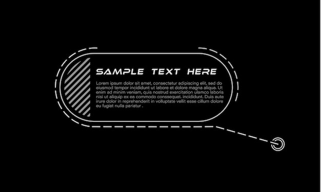 Cyfrowe objaśnienia tytuły Zestaw HUD futurystyczny szablon ramki sci fi Element układu dla infografiki broszur internetowych Nowoczesne banery dolnej trzeciej prezentacji na czarnym tle Wektor