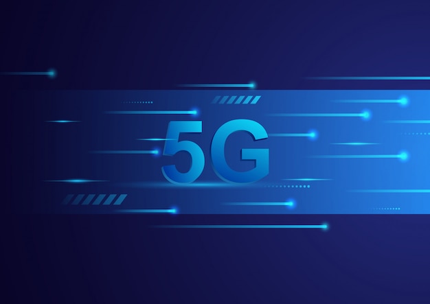 Cyfrowe Tło Koncepcja Technologii 5g. Szybka, Szerokopasmowa Telekomunikacja. Ilustracja