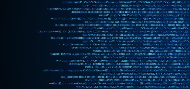 Cyfrowe tło technologii Dane cyfrowe kropki niebieski wzór tła pikseli