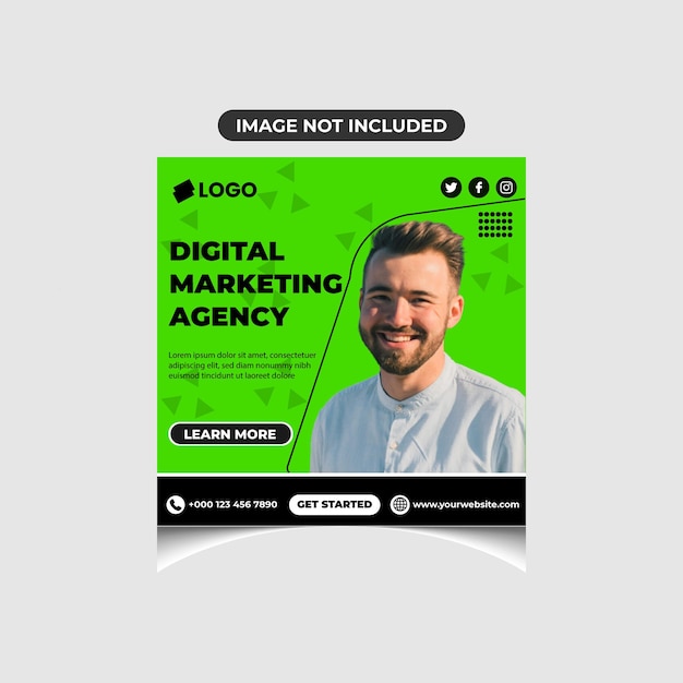 Cyfrowy baner marketingowy dla szablonu postu w mediach społecznościowych