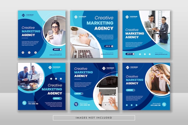 Cyfrowy biznes marketing społecznościowy post i banner internetowy