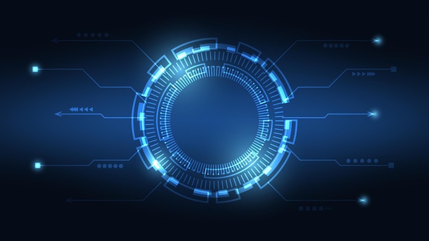 Cyfrowy ekran HUD Hi tech Circle dla nowoczesnego projektu graficznego, futurystycznego tła technologicznego
