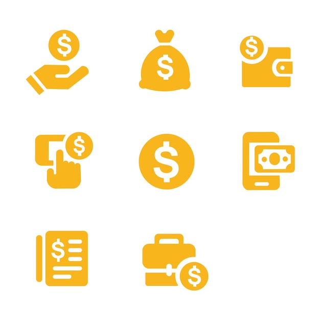 Cyfrowy Formularz Finansowy Ikona Lub Projekt Zestawu Symboli