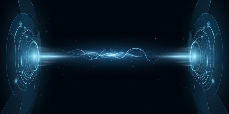 Cyfrowy hologram portalowy HUD z błyszczącymi falami elektrycznymi. Futurystyczne elementy science fiction. Efekt światła elektro. Cyberprzestrzeń. Technologia tło wektor. Wyświetlacz deski rozdzielczej. Wektor