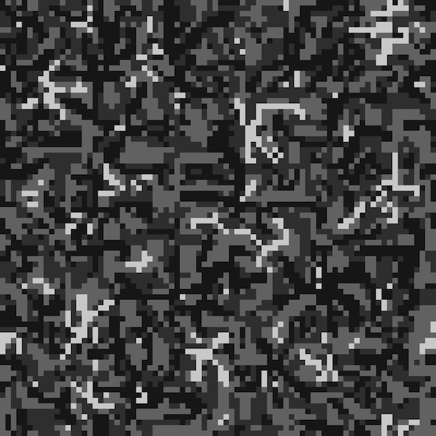 Plik wektorowy cyfrowy kamuflaż pikseli bezszwy wzór czarny