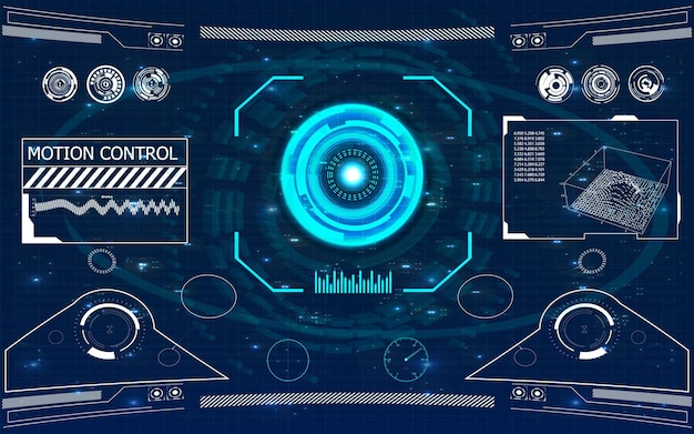 Cyfrowy radar HUD Futurystyczna wizualizacja nadzoru
