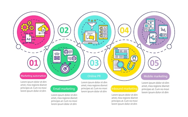 Cyfrowy Szablon Taktyki Marketingu Wektor Infografika