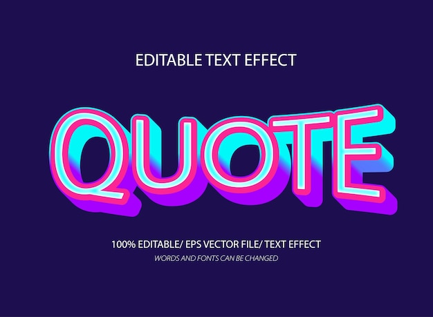 Cytat 3d edytowalny efekt tekstowy