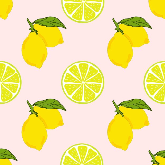 Cytryna wzór żółtej cytryny ilustracji wektorowych