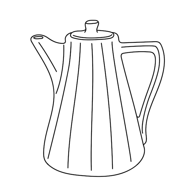 Plik wektorowy czajnik w stylu doodle