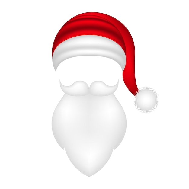 Czapka Świętego Mikołaja, wąsy, broda i okulary