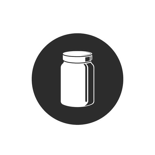 Czarna butelka lub słoik ikona wektor ilustracja szablon projektu