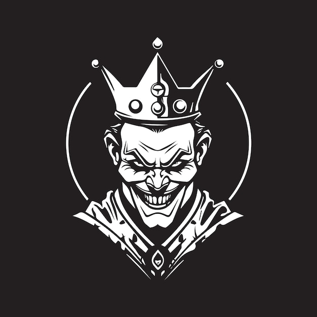 Czarna Ikona Jokera W Białej Izolowanej Ilustracji Wektorowej Ucieleśnia Zabawne I Zabawne