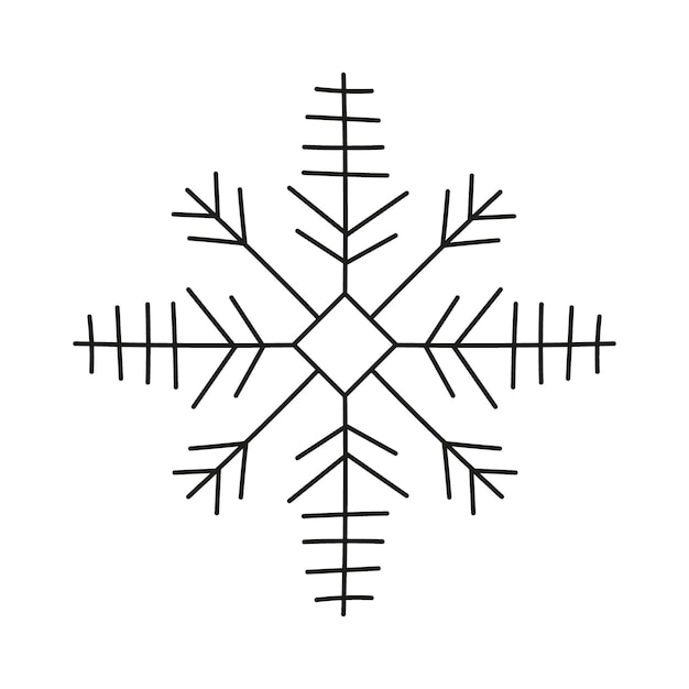 Plik wektorowy czarna ikona płatka śniegu na białym tle boże narodzenie i nowy rok element projektu zamrożone