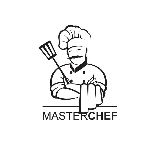 Plik wektorowy czarna ikona szefa kuchni