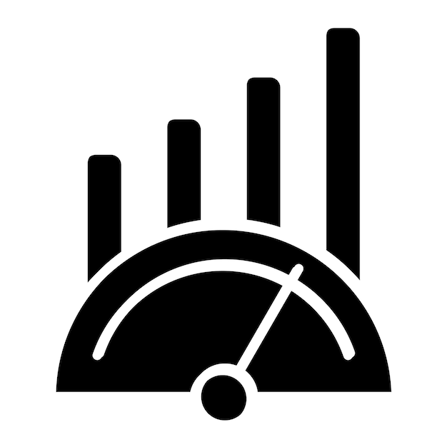 Plik wektorowy czarna ilustracja glyfu benchmark