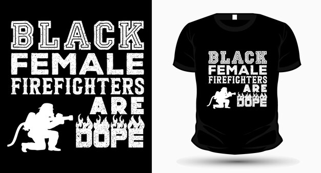 Plik wektorowy czarna kobieta strażaków ma projekt koszulki!