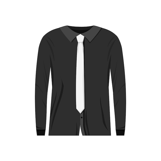 Plik wektorowy czarna koszula z białym wzorem krawata