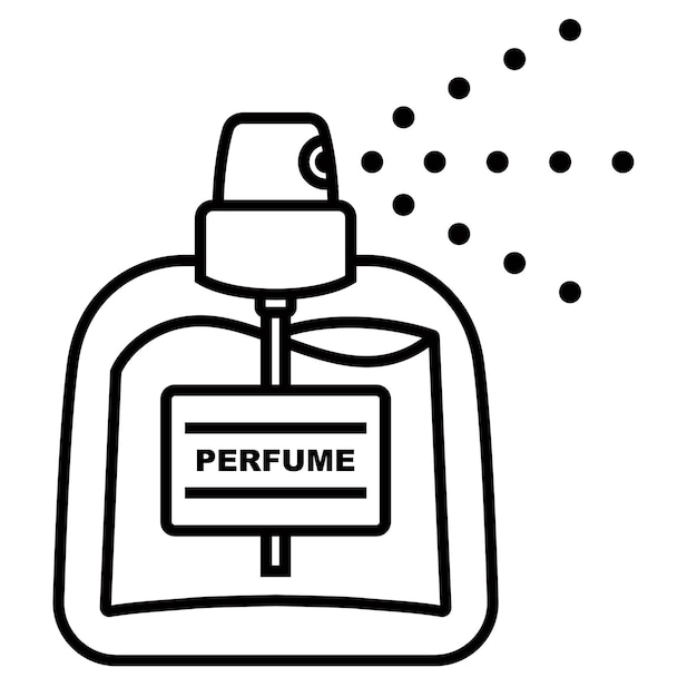 Plik wektorowy czarna liniowa ikona perfum damskich pyszny zapach