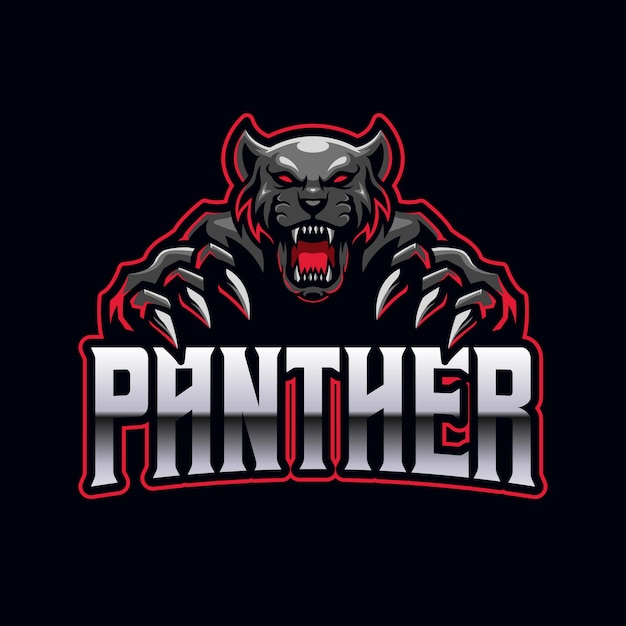 Czarna Pantera E-sport Szablon Maskotka Logo Do Gier