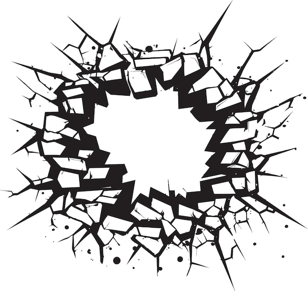 Plik wektorowy czarna piękna komiks złamana ściana logo mistrzostwo ekscytujący przełom złamana ściana w czarnym wektorze