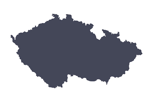 Czarna Sylwetka Mapy Republiki Czeskiej