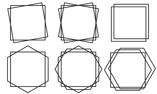 Plik wektorowy czarne geometryczne ramki o kwadratowym kształcie w stylu art deco