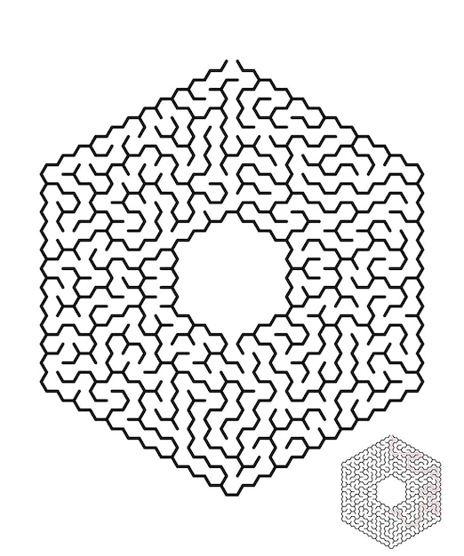 Czarne labirynty wektorowe sześciokątne sigma Ikony labiryntowe wektorowe Symbol labiryntu Hexagonalna zagadka sigma