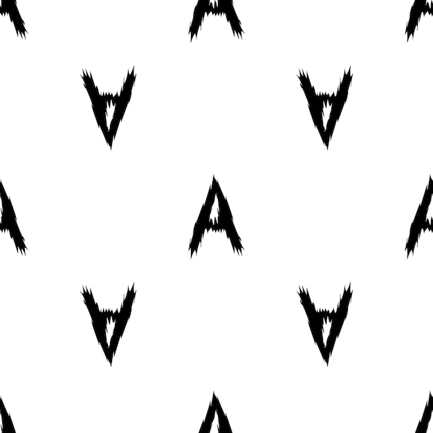 Czarne litery alfabetu A na białym tle Bezszwowy abstrakcyjny wektor geometryczny wzór