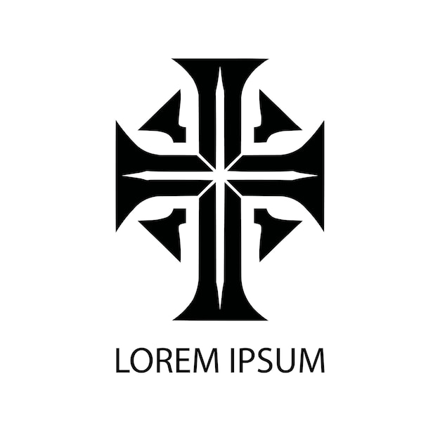 Czarne Logo Jishu Crose Na Białym Tle