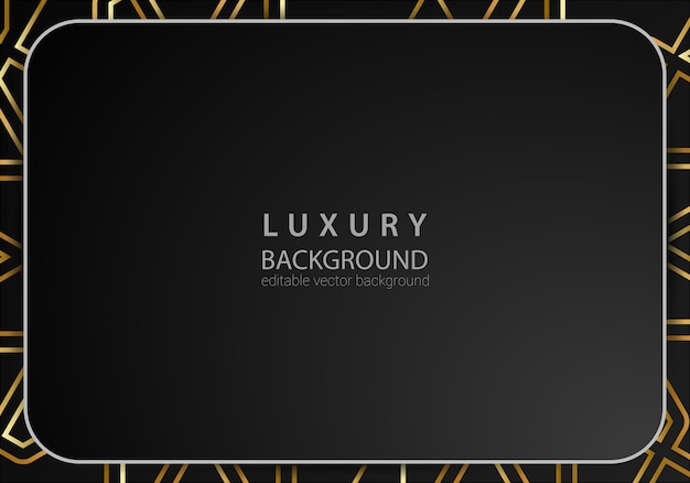 Plik wektorowy czarne luksusowe tło z elementami złotej linii, dekoracją i bokeh. luksusowy projekt koncepcji