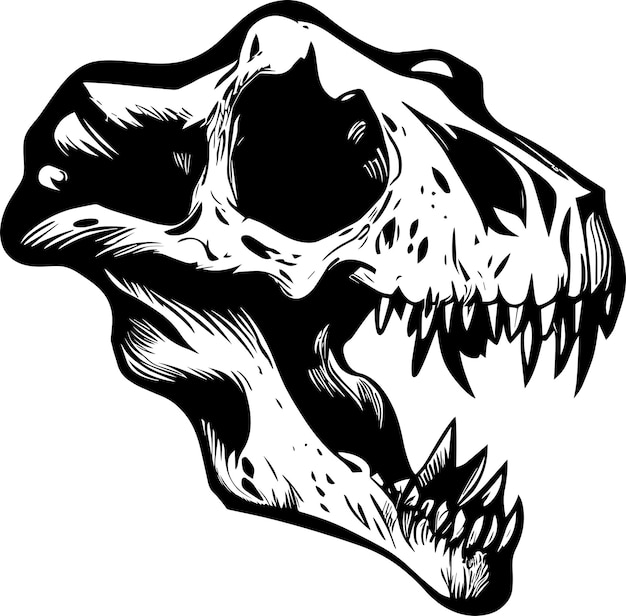 Plik wektorowy czarne, monochromatyczne logo trex skull