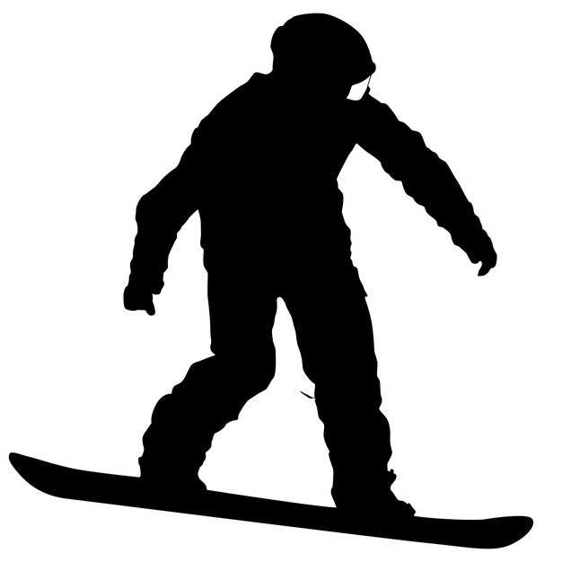 Czarne Sylwetki Snowboardzistów Na Białym Tle Ilustracji