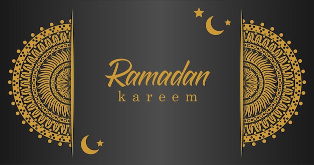 Czarne Tło Z Czarnym Tłem I Czarnym Tłem Z Napisem Ramadan Kareem.