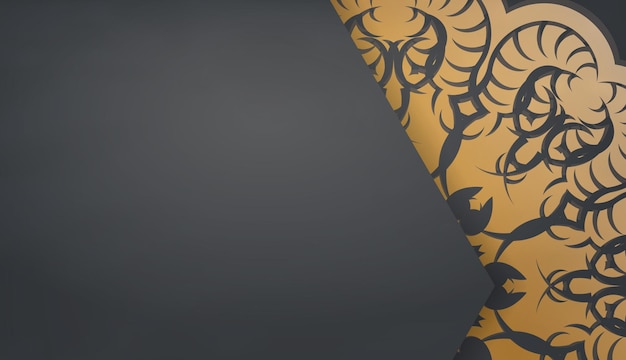 Plik wektorowy czarne tło z greckimi złotymi ornamentami do projektowania pod twoim logo lub tekstem