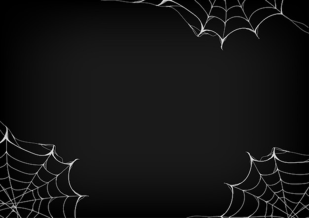 Czarne tło z pajęczyną na Halloween