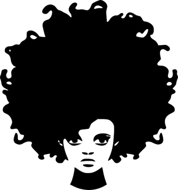 Plik wektorowy czarno-biała ilustracja wektorowa afro
