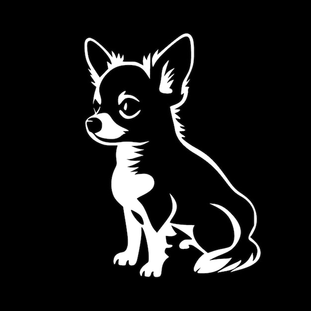 Czarno-biała Ilustracja Wektorowa Chihuahua