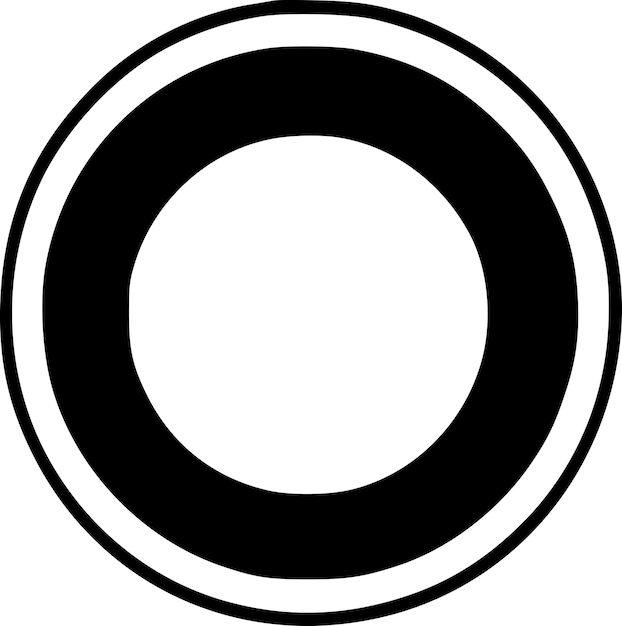 Plik wektorowy czarno-biała ilustracja wektorowa z izolowaną ikoną kręgu
