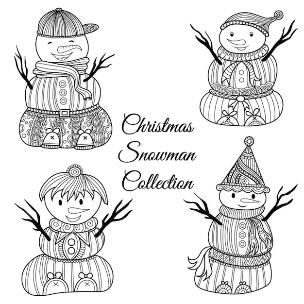 Czarno-biała Kolekcja Snowmans