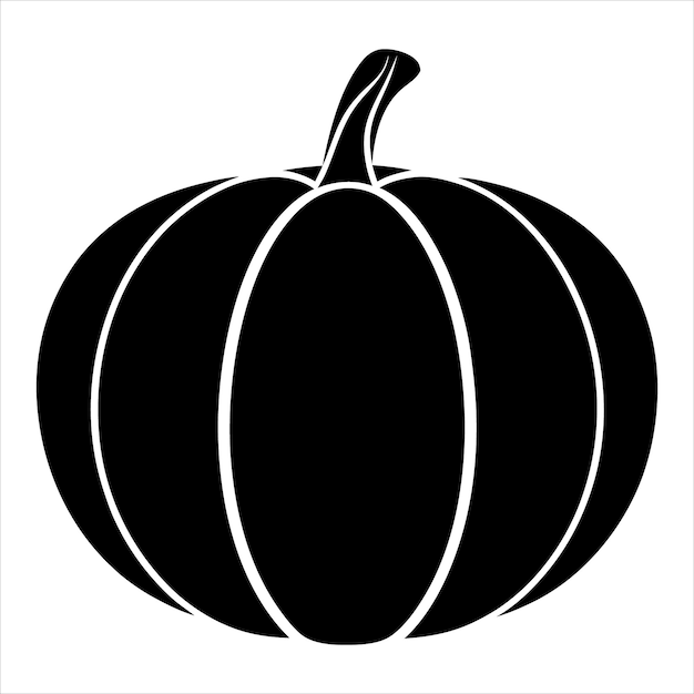 Czarno-biała sylwetka dyni na Halloween