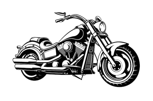 Plik wektorowy czarno-biała sylwetka w stylu motocykla kreatywna nowa sylwetka motocykla