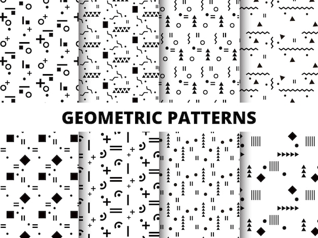 Czarno-białe geometryczne wzory