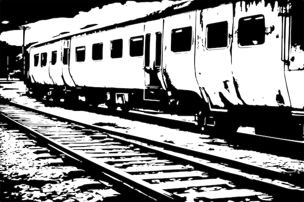 Plik wektorowy czarno-białe grungy tekstury pociągu