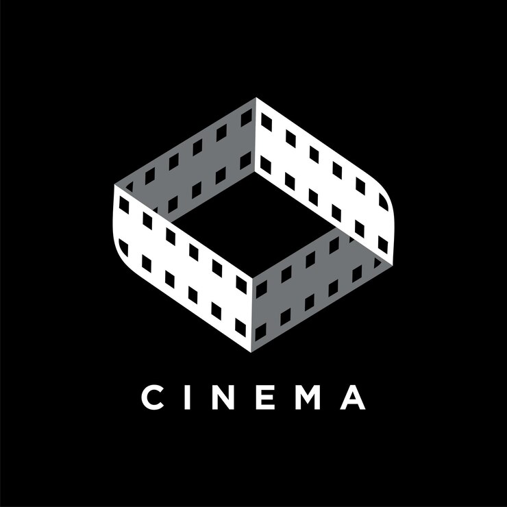 Czarno-białe logo dla kina