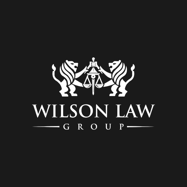 Plik wektorowy czarno-białe logo firmy wilson law group